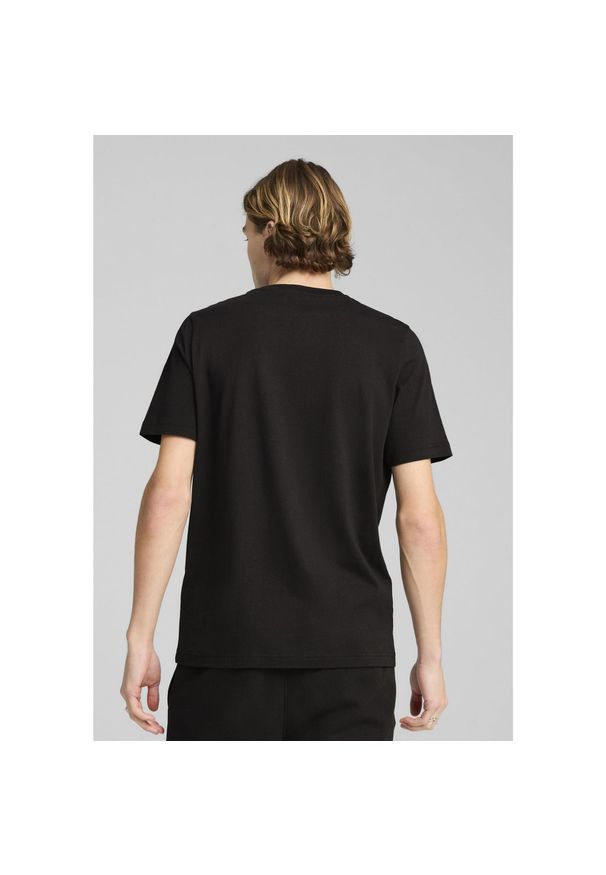 Puma - Męska koszulka Essentials Elevated PUMA Black. Kolor: czarny. Wzór: aplikacja, haft