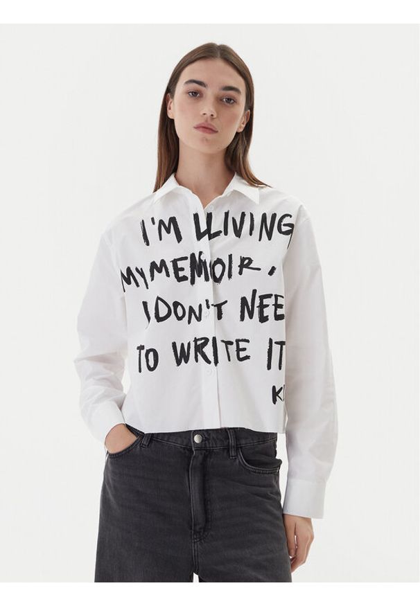 Karl Lagerfeld Jeans Koszula A4W11006 Biały Regular Fit. Kolor: biały. Materiał: bawełna