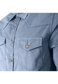 Koszula Weekendowa o Prostym Kroju - Pako Jeans - Jasnoniebieska. Okazja: na co dzień. Kolor: niebieski. Materiał: bawełna. Styl: casual #5