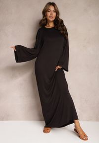 Renee - Czarna Wiskozowa Sukienka o Pudełkowym Kroju Kaleria. Kolor: czarny. Materiał: wiskoza. Sezon: lato