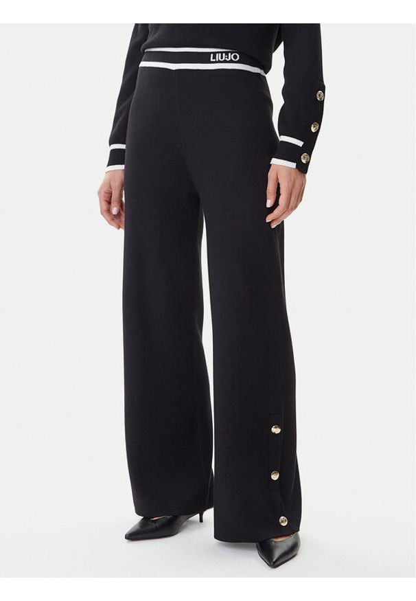 Liu Jo Spodnie dzianinowe TF5252 MS59L Czarny Regular Fit. Kolor: czarny. Materiał: syntetyk