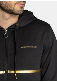Bluza z kapturem męska czarna Armani Exchange 3LZMNB Z9N1Z 02DX. Typ kołnierza: kaptur. Kolor: czarny. Styl: sportowy