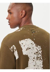 G-Star RAW - G-Star Raw Sweter Sprayed 89 D27772-D488 Zielony Relaxed Fit. Kolor: zielony. Materiał: bawełna