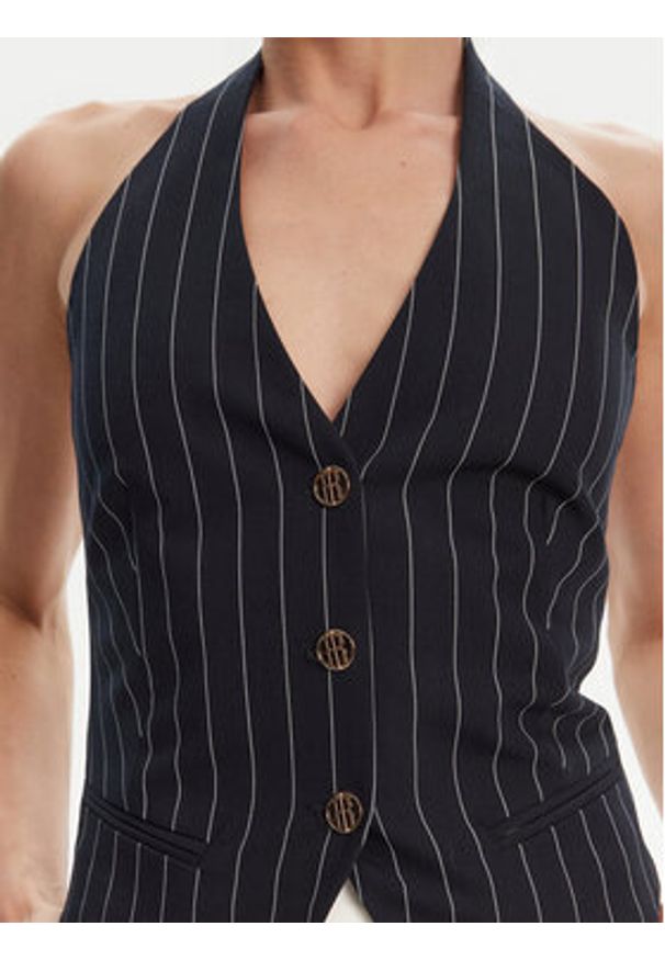 Fracomina Kamizelka garniturowa FR25SJ5002W761D4 Granatowy Slim Fit. Kolor: niebieski. Materiał: syntetyk