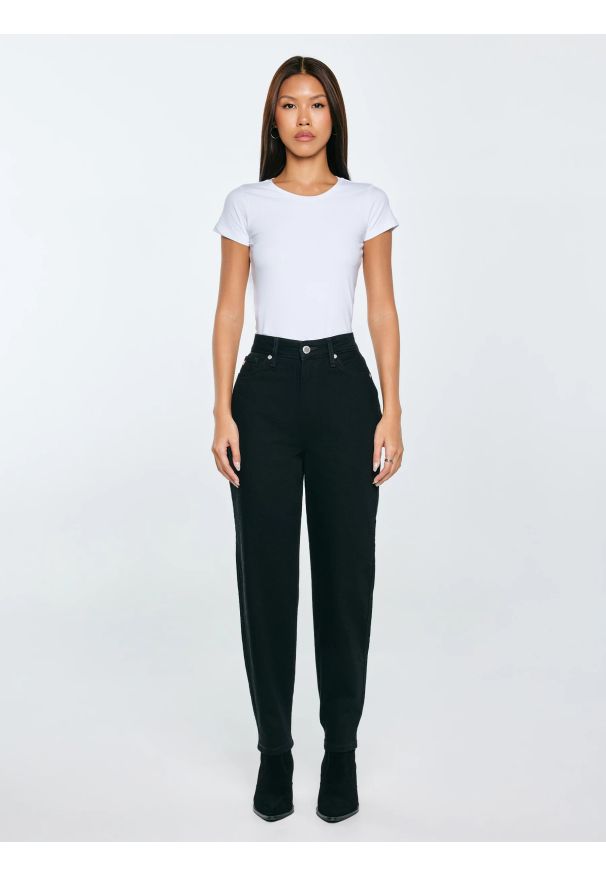 Big-Star - Jeansy damskie mom jeans czarne Silla 936. Okazja: na co dzień. Stan: podwyższony. Kolor: czarny. Sezon: lato. Styl: casual, elegancki