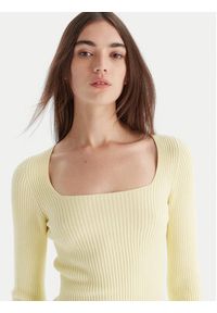 Kontatto Sweter 3M0830C Żółty Slim Fit. Kolor: żółty. Materiał: syntetyk, wiskoza #2