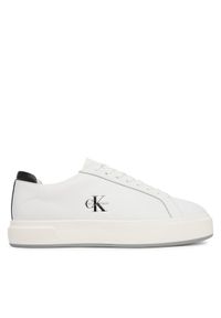 Calvin Klein Sneakersy Basket Cupsole Laceup Lth Ml YM0YM01460 Biały. Kolor: biały. Materiał: skóra