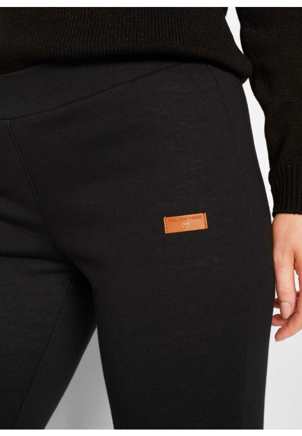 bonprix - Legginsy na podszewce z polaru baranka. Kolor: czarny. Materiał: polar
