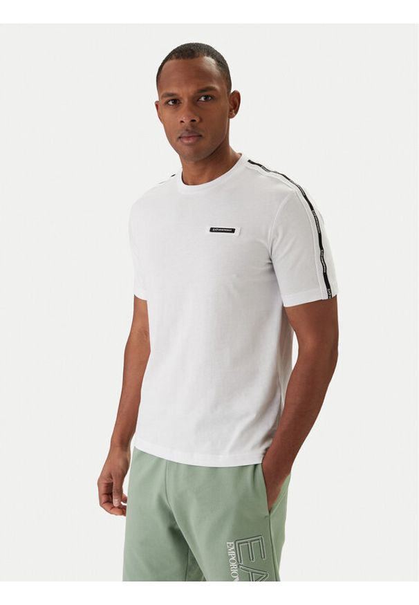 EA7 Emporio Armani T-Shirt 7M001476 AF10375 Biały Regular Fit. Kolor: biały. Materiał: bawełna
