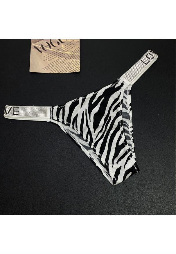 Intica - Stringi damskie z ozdobną gumką na co dzień i specjalne okazje Faygah. Kolor: wielokolorowy. Materiał: materiał