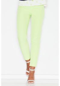 Figl - Zielone Kobiece Klasyczne Spodnie na Gumie. Kolor: zielony. Materiał: guma. Styl: klasyczny