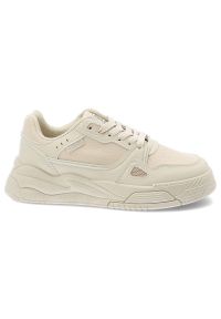 Big-Star - Beżowe Sneakersy Big Star Modne Obuwie Damskie. Okazja: na co dzień. Zapięcie: sznurówki. Kolor: beżowy. Materiał: syntetyk, materiał. Szerokość cholewki: normalna #7