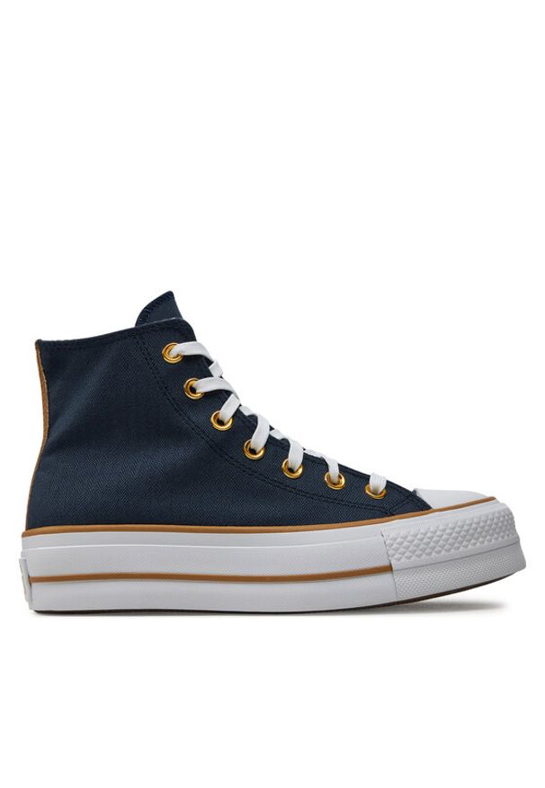 Converse Trampki Chuck Taylor All Star Lift Platform Herringbone Stripe A08860C Niebieski. Kolor: niebieski. Obcas: na platformie