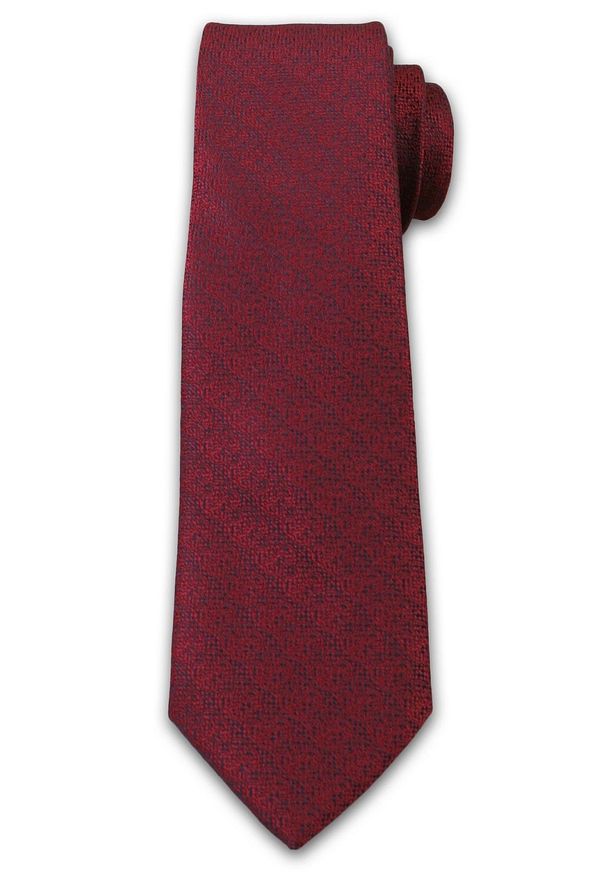 Krawat Męski z Drobnym Wzorkiem - Chattier- 6,7 cm - Czerwień. Kolor: czerwony. Materiał: tkanina. Styl: wizytowy, elegancki