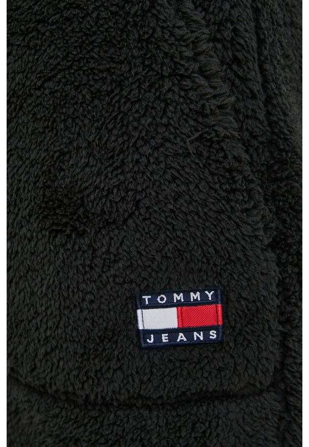 Tommy Jeans Spodnie damskie kolor czarny gładkie. Kolor: czarny. Materiał: poliester, dzianina. Wzór: gładki