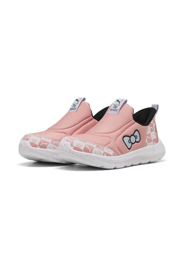 Puma - Dziecięce sneakersy Fun Racer 2 SLIPTECH™ PUMA × HELLO KITTY AND FRIENDS PUMA. Okazja: na uczelnię. Kolor: różowy, niebieski, wielokolorowy. Wzór: motyw z bajki. Sport: joga i pilates