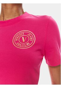 Versace Jeans Couture T-Shirt 76HAHT02 Różowy Slim Fit. Kolor: różowy. Materiał: bawełna #4