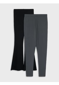 Sinsay - Bawełniane legginsy 2 pack - czarny. Kolor: czarny. Materiał: bawełna #1