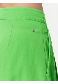 TOMMY HILFIGER - Tommy Hilfiger Spodnie materiałowe WW0WW38596 Zielony Wide Leg. Kolor: zielony. Materiał: bawełna, materiał