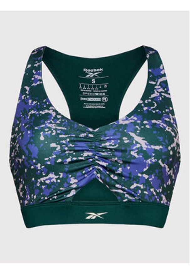 Reebok Biustonosz sportowy Modern Safari HK4806 Zielony. Kolor: zielony. Materiał: syntetyk