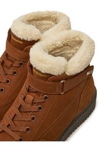 TOMMY HILFIGER - Tommy Hilfiger Botki Faux Fur Nubuck Low Lace-Up FW0FW08172 Brązowy. Kolor: brązowy. Materiał: skóra #3