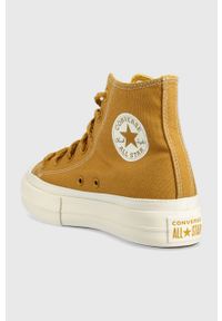 Converse trampki Chuck Taylor All Star Lift HI damskie kolor żółty A04363C. Kolor: żółty. Materiał: guma #2