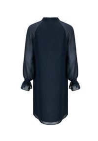 LA MANIA - Granatowa sukienka z wiązaniem Ayona. Okazja: na co dzień. Typ kołnierza: kokarda. Kolor: niebieski. Materiał: materiał. Typ sukienki: proste. Styl: casual, elegancki #5