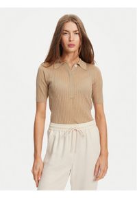 Marella Sweter Torbole 2513361145 Beżowy Slim Fit. Kolor: beżowy. Materiał: wiskoza #1