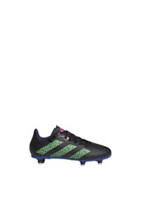 Adidas - Dziecięce buty do rugby adidas Rugby SG. Kolor: czarny, zielony, niebieski, wielokolorowy. Materiał: materiał. Sport: turystyka piesza