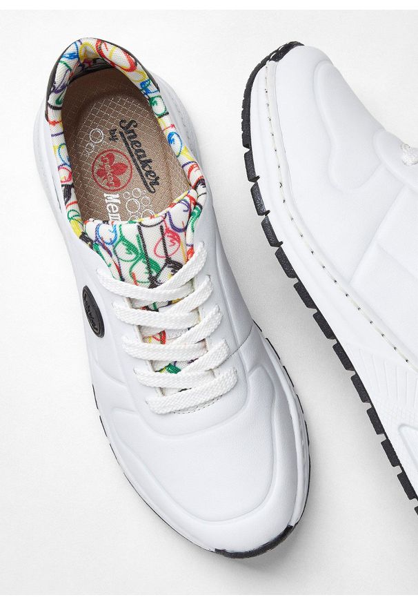 bonprix - Sneakersy Rieker. Kolor: biały