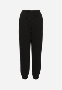 Born2be - Czarne Bawełniane Spodnie Dresowe o Kroju Jogger Falorwena. Okazja: na co dzień. Kolor: czarny. Materiał: bawełna, dresówka. Styl: klasyczny, casual #3
