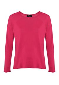 CATERINA - Różowy sweter z dodatkiem kaszmiru. Okazja: na co dzień. Kolor: różowy, wielokolorowy, fioletowy. Materiał: kaszmir. Długość rękawa: długi rękaw. Długość: długie. Styl: casual, elegancki #1