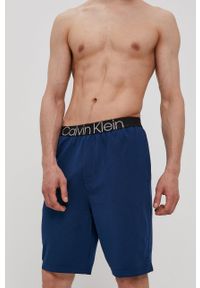 Calvin Klein Underwear Szorty piżamowe męskie kolor granatowy z nadrukiem. Kolor: niebieski. Wzór: nadruk #1
