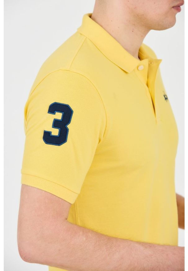 La Martina - LA MARTINA Żółte męskie polo z małym logo, Rozmiar XL. Typ kołnierza: polo. Kolor: żółty