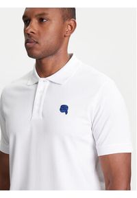 Karl Lagerfeld - KARL LAGERFELD Polo 745022 553231 Biały Regular Fit. Typ kołnierza: polo. Kolor: biały. Materiał: bawełna #4