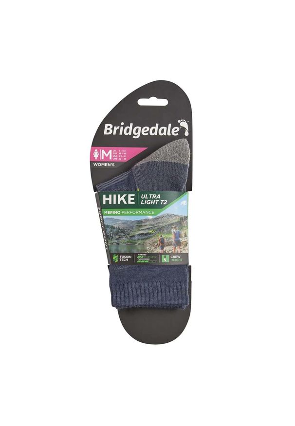 BRIDGEDALE - Skarpety do trekkungu damskie Bridgedale HIKE UL END BO ORI LD. Kolor: niebieski. Materiał: wełna. Sport: turystyka piesza