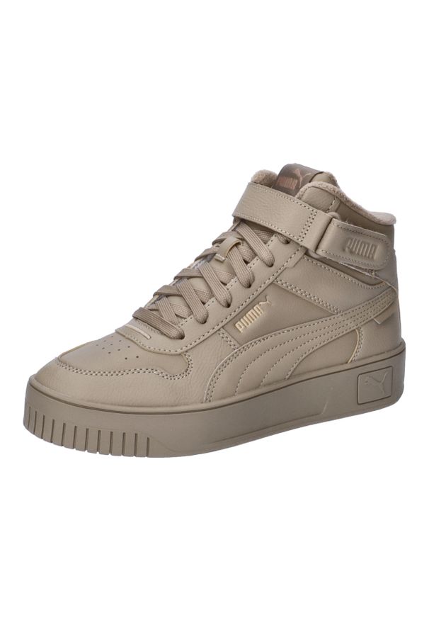 Buty damskie Puma Carina Street Mid WTR. Kolor: beżowy. Materiał: syntetyk, tkanina, materiał. Sport: turystyka piesza, koszykówka