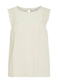 Vila Bluzka Pernillu 14105237 Beżowy Loose Fit. Kolor: beżowy. Materiał: wiskoza #7