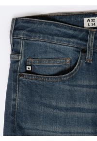 Big-Star - Jeansy męskie dopasowane granatowe Terry High Waist 329. Okazja: na co dzień. Stan: podwyższony. Kolor: niebieski. Styl: klasyczny, casual