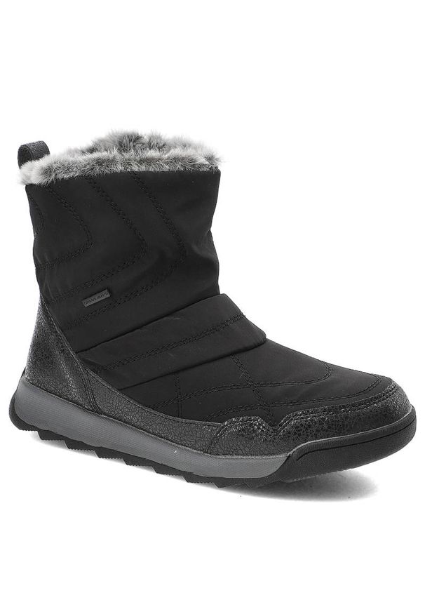 Czarne Śniegowce Cross Jeans Ocieplane Buty Damskie. Okazja: na uczelnię. Kolor: czarny. Materiał: futro, materiał, skóra ekologiczna, syntetyk. Szerokość cholewki: normalna. Wzór: aplikacja