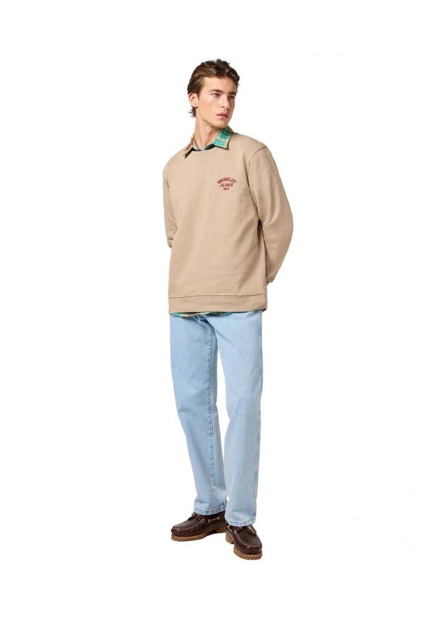 Wrangler - MESKA BLUZA WRANGLER SMALL LOGO CREW TIMBERWOLF 112364092