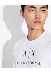 Armani Exchange - ARMANI EXCHANGE - Bawełniany T-shirt z nadrukiem. Okazja: na co dzień. Kolor: biały. Materiał: bawełna. Wzór: nadruk. Styl: klasyczny, casual #6