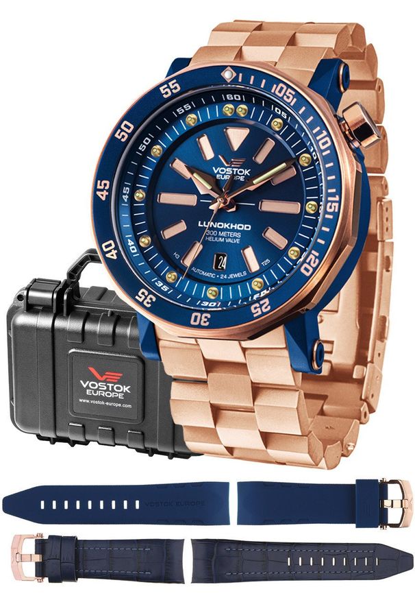 Zegarek męski Vostok Europe NH35A-620E632BRG różowe złoto. Kolor: złoty, wielokolorowy, różowy