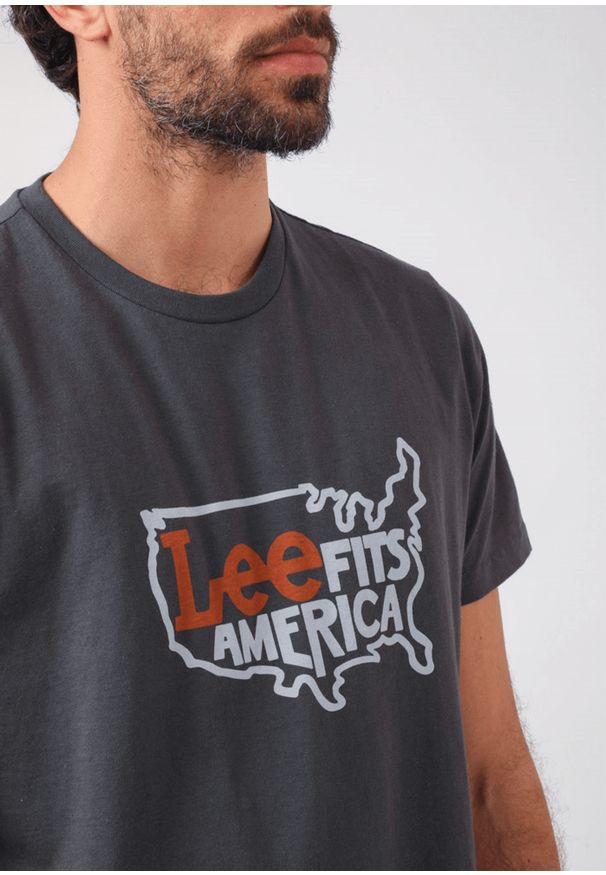Lee - LEE HERITAGE TEE MĘSKI T-SHIRT REGULAR FIT WASHED BLACK L62PFEON 112114779