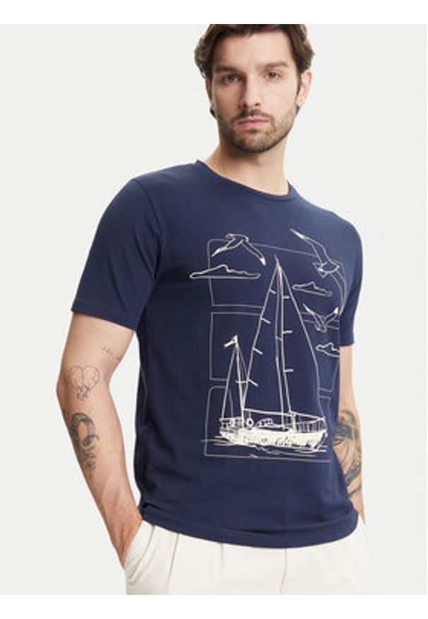 YSABEL MORA - Ysabel Mora T-Shirt 90509 Granatowy Regular Fit. Kolor: niebieski. Materiał: bawełna