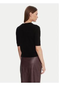 KAOS Sweter RI1KT021 Czarny Regular Fit. Kolor: czarny. Materiał: wełna