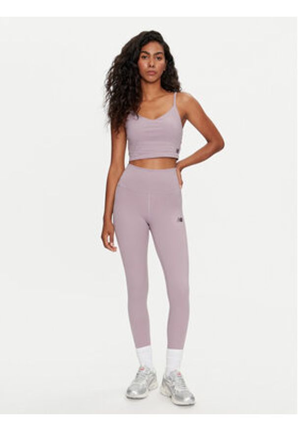 New Balance Legginsy NB Harmony WP41127 Fioletowy Slim Fit. Kolor: fioletowy. Materiał: syntetyk