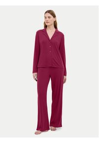 Triumph Koszulka piżamowa Mix&Match 10225047 Bordowy Regular Fit. Kolor: czerwony. Materiał: syntetyk #2