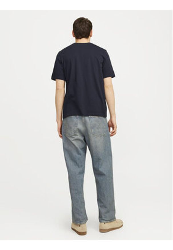 Jack & Jones T-Shirt Logo 12254862 Granatowy Standard Fit. Kolor: niebieski. Materiał: bawełna