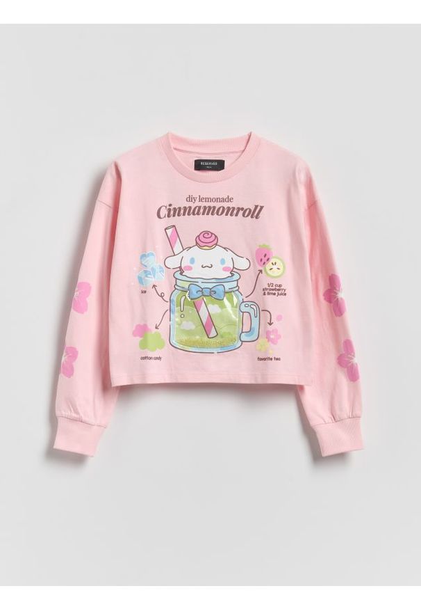 Reserved - Koszulka Cinnamoroll - pastelowy róż. Kolor: różowy. Materiał: bawełna. Długość: krótkie